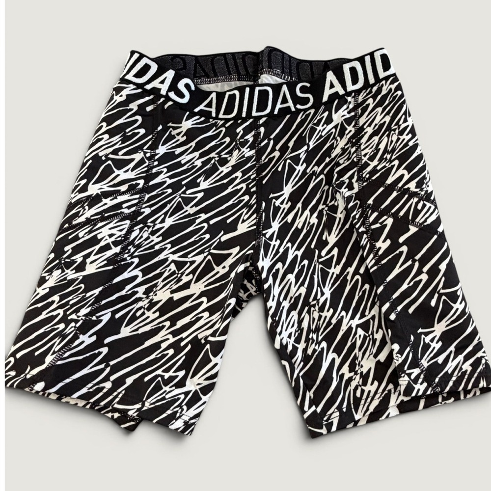 Adidas Womens Softball Sliding Shorts M Black White Scribble Padded Compression